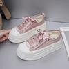 99 Cold Sticky Craft Satin Thick-soled Women's Shoes Spring New Muffin Heightening Casual Versatile Little White Shoes