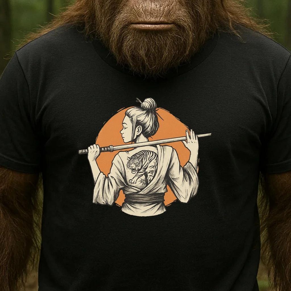 T-Shirt Herren Samurai Girl Motiv Baumwolle Größe S bis 5XL