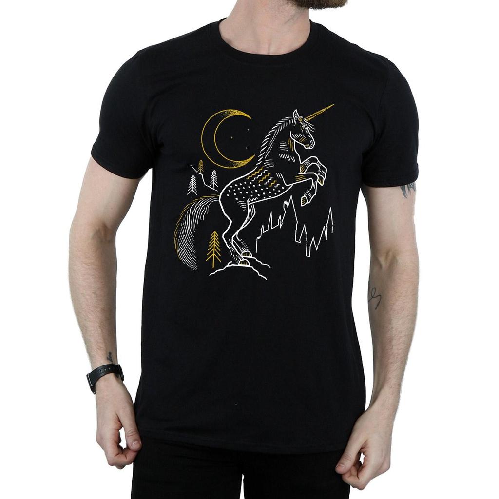 Harry Potter Mens Unicorn Line Art T-Shirt