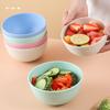 4Pcs Food Grade Plastic Salad Bowl with Dust-Proof Lid Multifunctional Thickened Cereal Bowl Dishwasher Safe Reusable Noodle