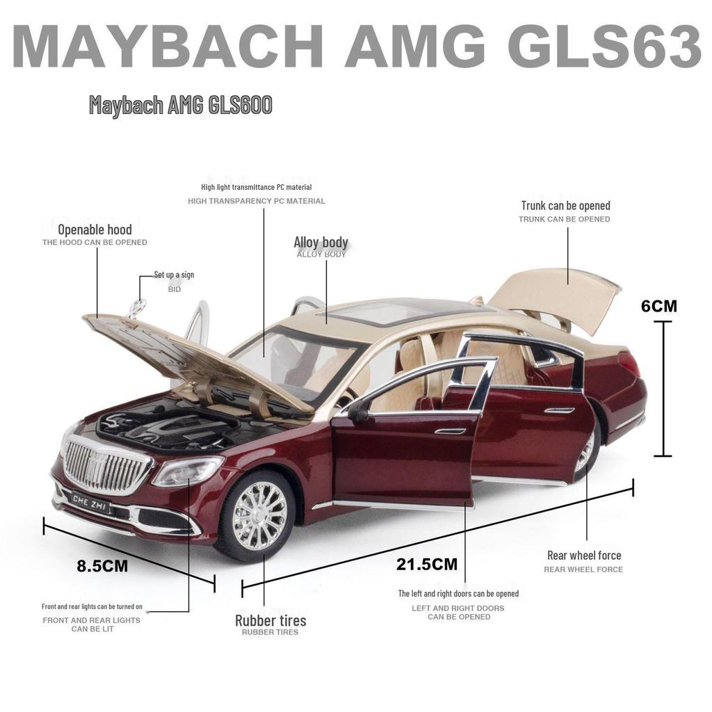 1:24 Mercedes-Benz Maybach S680 Alloy Model Car Ornament