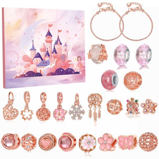 Рождественский адвент-календарь 2024 года, набор для самостоятельного изготовления браслетов, обратный отсчет до Рождества на 24 дня, ювелирные изделия