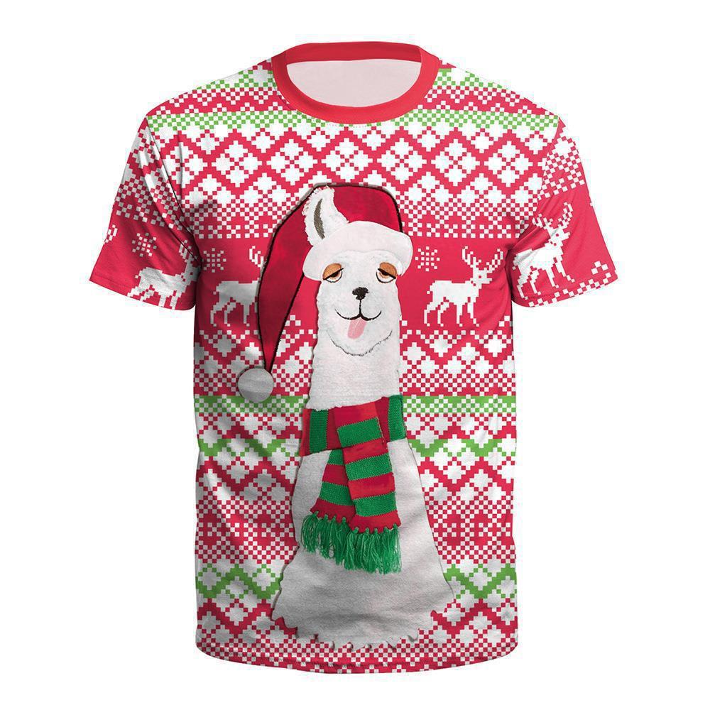 Мужские и женские футболки с 3D-принтом Рождественская молодежная футболка с коротким рукавом