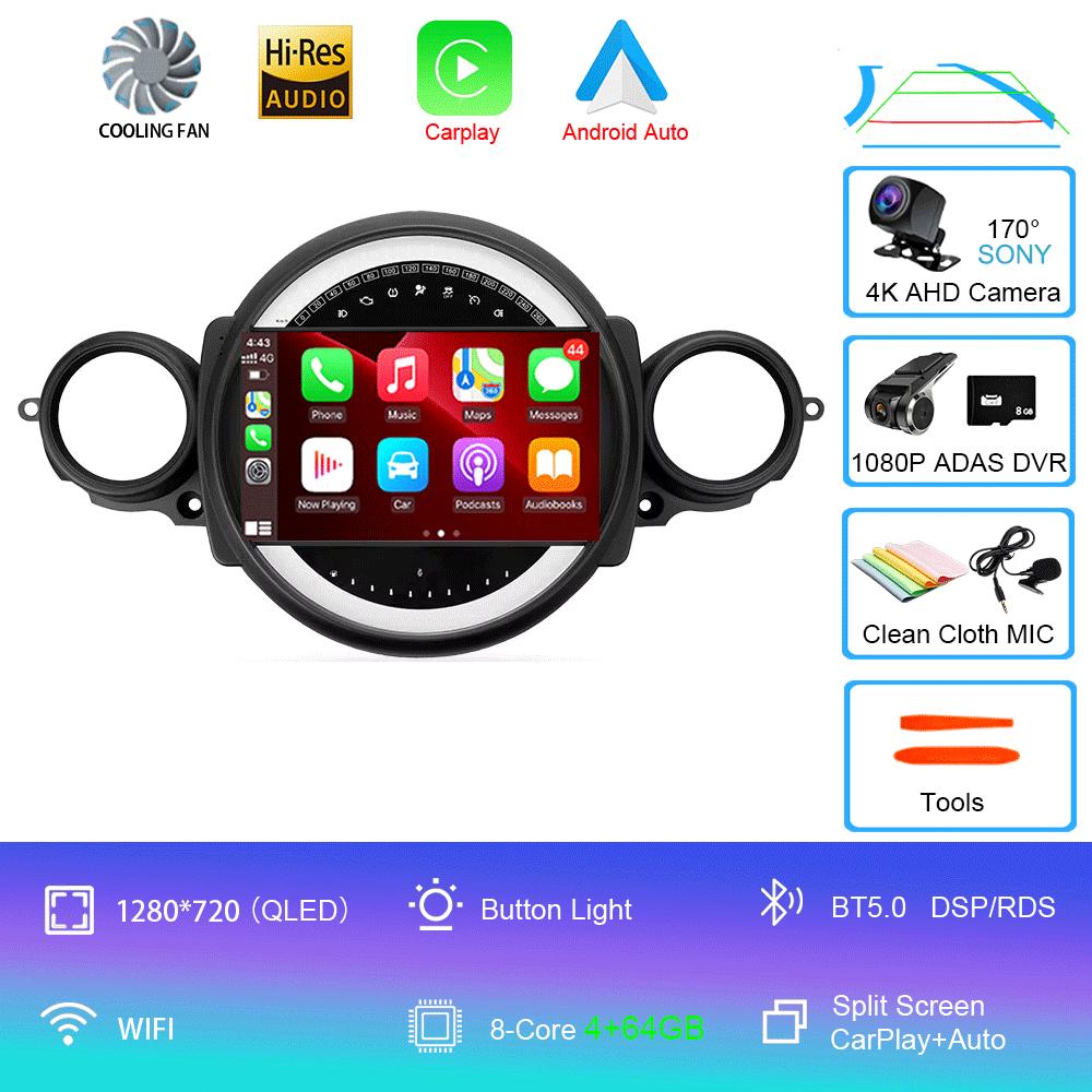 Car Radio Android 14 For BMW Mini Cooper R56 R60 R51 2006 - 2015 GPS Carplay Navigation Stereo Auto DSP BT DVD Multimedia Player