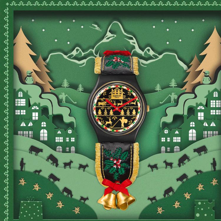 Swatch Унисекс 34 мм Черные часы SO28B115 SO28B115