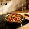 Функциональная кухонная кастрюля для жарки супа рамен с двойными ручками, сковорода с плоским дном из нержавеющей стали с антипригарным покрытием, многофункциональная