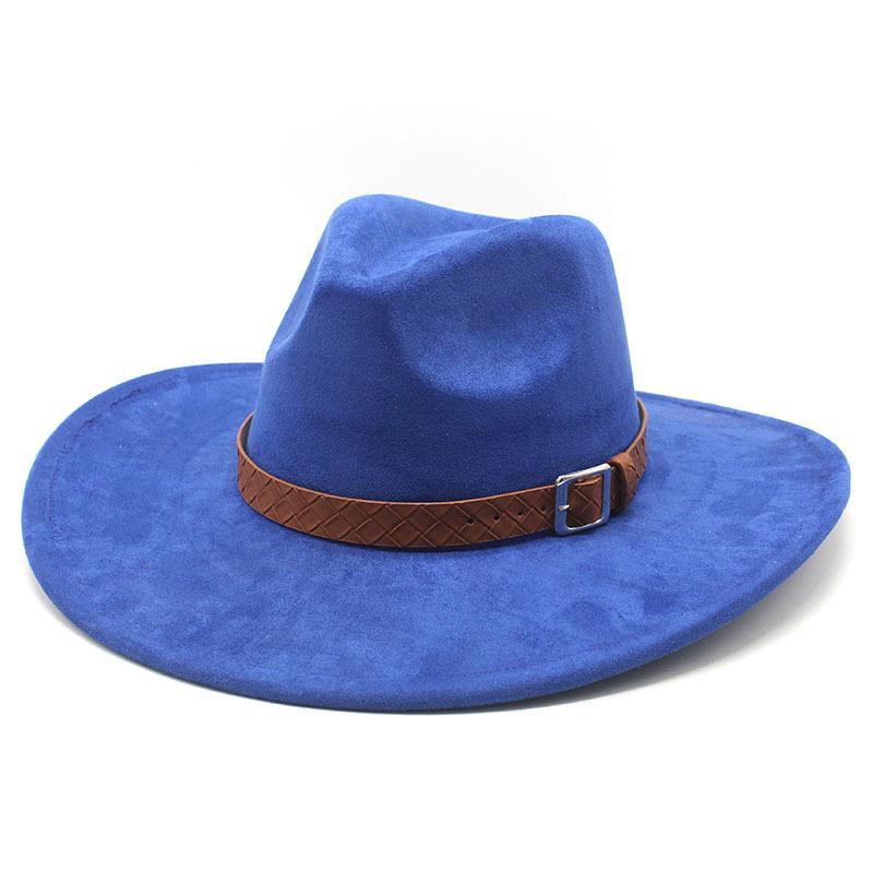 Замшевая шляпа в стиле джаз с большими полями, модная шляпа для леди и джентльмена, вечеринка, банкет, пальто, подходящая шляпа