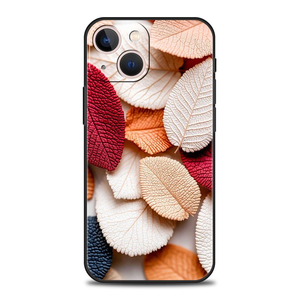 Cartoon Leaf Phone Case Cover for iPhone 17 16 15 14 13 12 11 Pro Max 17 Air Plus Shockproof Soft TPU Shell Fundas Capas Coque