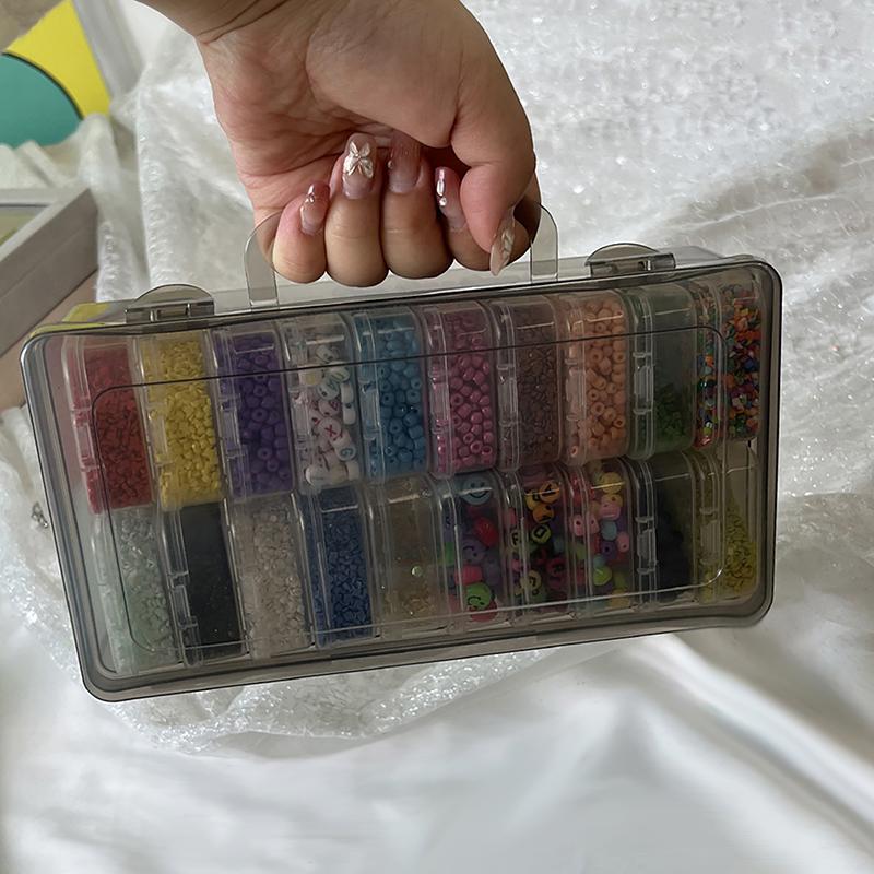 20/26Pcs Transparent Plastic Craft Storage Box Portable Multifunctional Storage Box For Jewelry Beads Diy Art Supplies