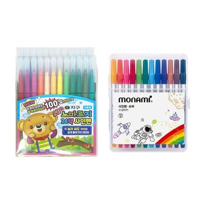 Геохимия Ручка для выписки Nomarji, 24 цвета + Ручка для вывески Monami Super, набор 12 цветов, смешанные цвета, 1 комплект, корейские игрушки