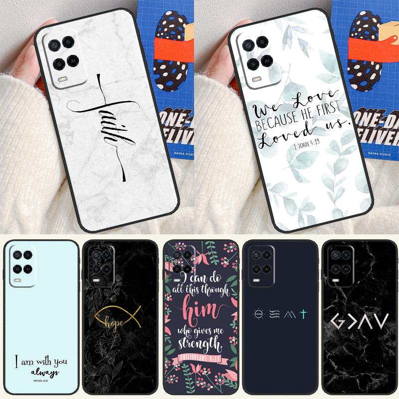 Христианская цитата из Библии для чехла на телефон Oppo A74 A94 A54 A80 A78 A98 A40 A60 A18 A38 A58 A15 A17 A77 A57S A16 A76 A96