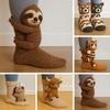 3D Animal Knitted Socks Handmade Sloth Highland Cow Doll Crew Socks Cute Warm Thick Floor Socks Gift for Birthday Festival