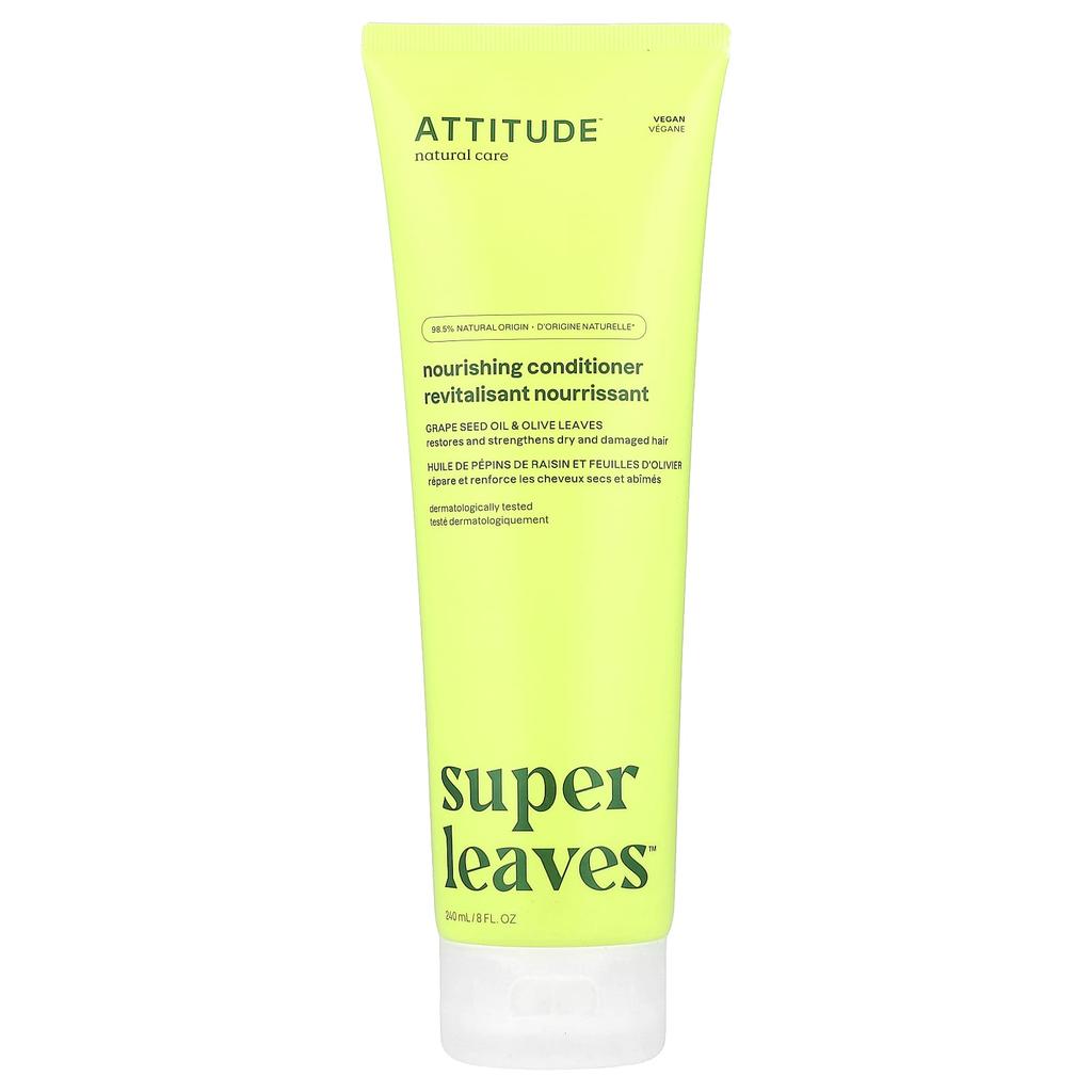 Super Leaves Science, Natural Conditioner, Nourish & Strengthen, Grapeseed Oil & Olive Leaf, 240Ml (8Oz)