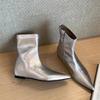 Мода остроносые женские ботильоны на высоком каблуке туфли челси женские осень 2024 тренд роскошные туфли-лодочки для вечеринок мягкая кожа готические туфли женские