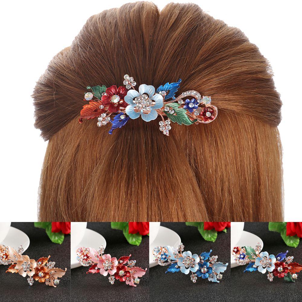 New Resin Tiara Crystal Hair Clip Headwear Accessories Cute Hairpin Flower Barrettes
