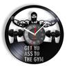 Get Yo Ass To The Gym винтажные виниловые пластинки настенные часы тренировки гантели фитнес винтажные часы современный дизайн подарки