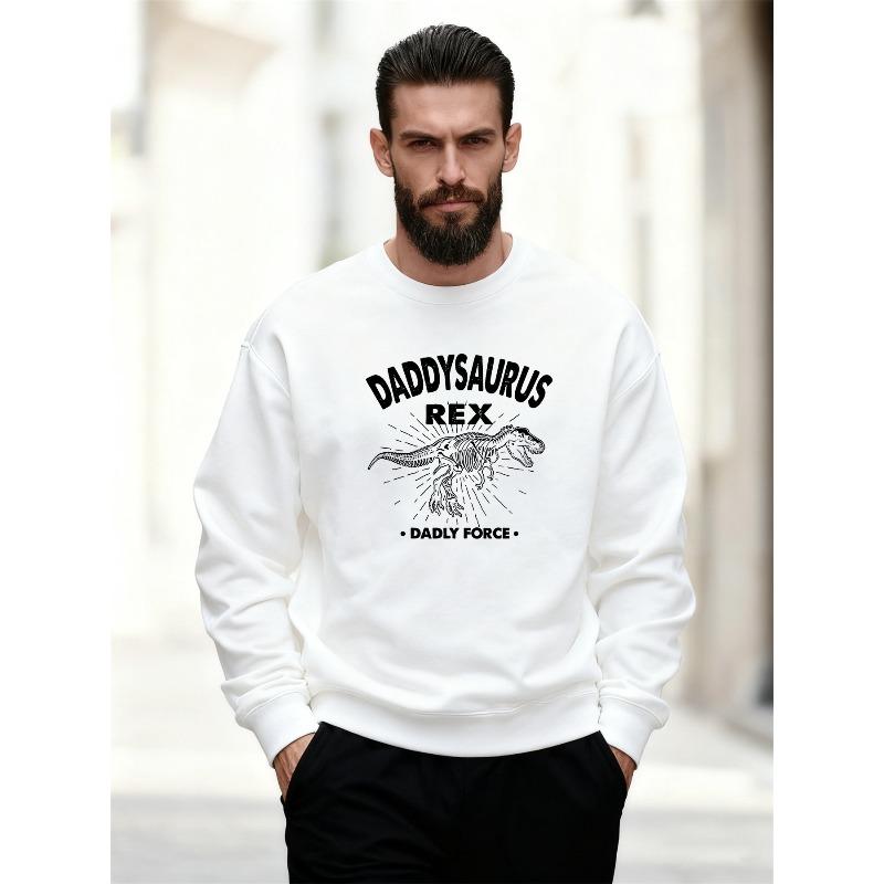 Мужская повседневная толстовка с круглым вырезом и графическим принтом DADDYSAURUS REX