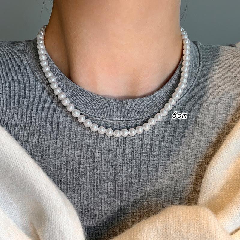 Magnetic Pearl Necklace Neck Chain Stacked Accessories Women's Light Luxury Niche Collarbone Chain