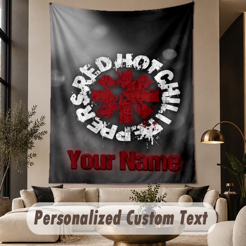 Custom Text Tapestry Red Hot Chili Peppers Print Wall Tapestry Indoor Living Room Wall Decor