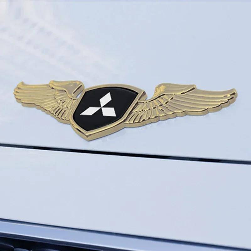cwznhv1 for Mitsubishi ASX Lancer Cordia Pajero Outlander Eclipse Galant Mirage Metal Chromed Front Hood Emblem Badge Sticker for Car