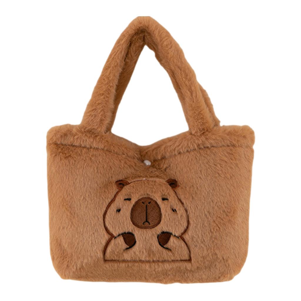 Plush Capybara Backpack Cute Cartoon Animal Stuffed Dolls Shoulder Bag for Students Teens School Bag Crossbody Handbag