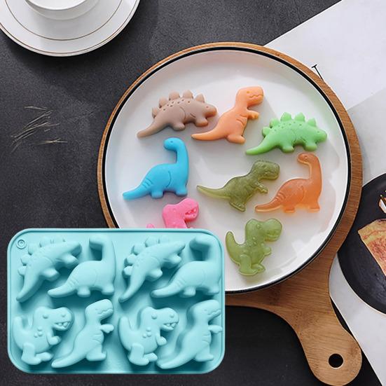 Dinosaur Silicone Mold Ice Cube Tray Flexible Fondant Chocolate Candy Mold Biscuit Cake Candle Soap Mold Easy Release Pastry DIY Tools