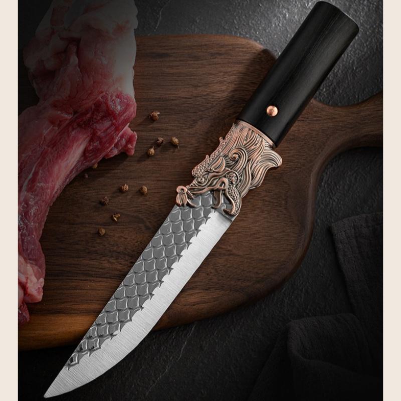 Кованый нож для обвалки из нержавеющей стали, универсальный нож для кухни, топор для резки мяса, овощей, охоты, рыбалки