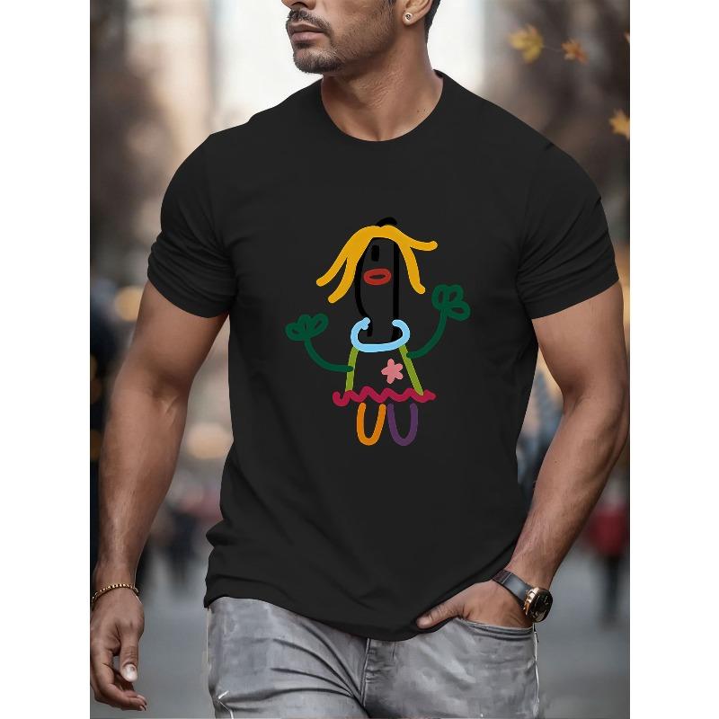 Европейские размеры Streetwear Европейский и американский 'Принт: Милая и забавная футболка в повседневном стиле, мужская футболка с коротким рукавом и круглым вырезом