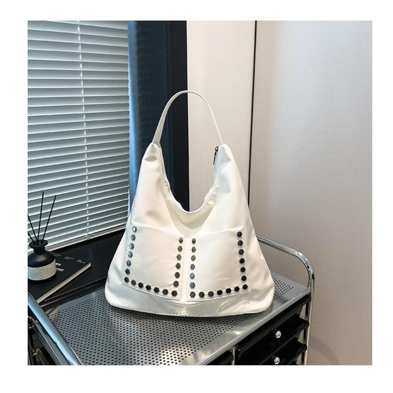 Ретро сумка женская большой вместимости новая летняя универсальная на плечо сумка для покупок заклепки сумка-тоут для通勤
