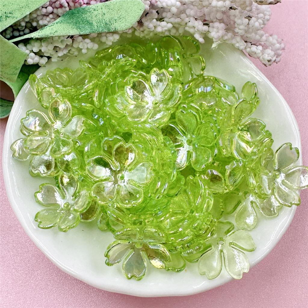 Новые 100 шт. браслеты ожерелье высокое качество свободные бусины модные для изготовления ювелирных изделий DIY цветок гальсанг акрил 14,7 мм серьги