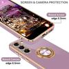 Coque pour Samsung Galaxy A57 5G, Protection Silicone Souple avec Anneau Rotatif - Violet