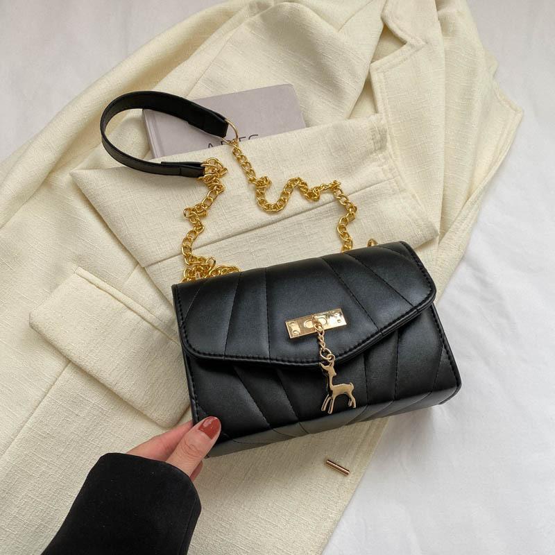 Модная и простая маленькая квадратная сумка женская новая трендовая весенне-летняя вышивка нитью цепочка одно плечо кроссбоди маленькая квадратная сумка