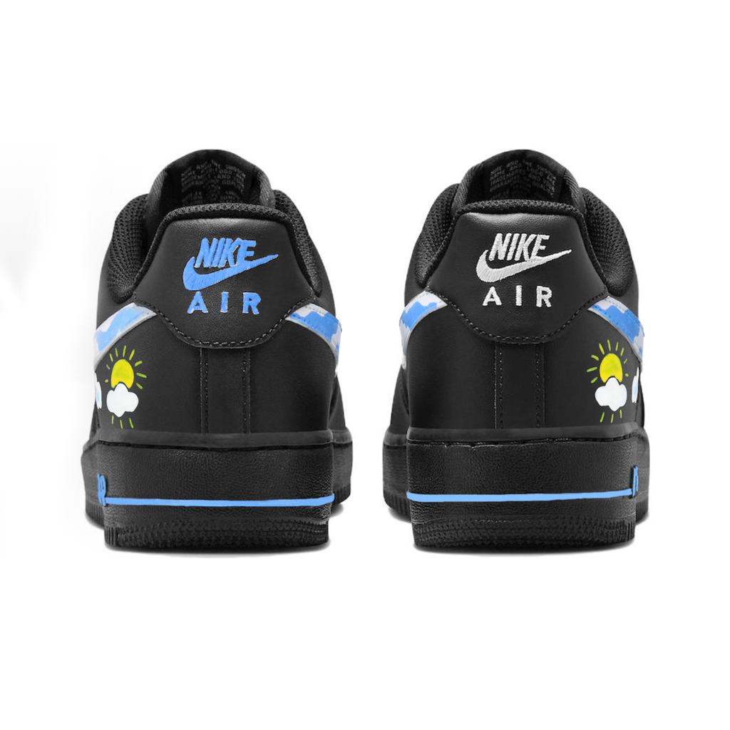 Nike Air Force 1 Weather Forecast Leather Abrasion Resistant Low top Skateboard Shoes Unisex Blue FZ0627-010(Team1037-)