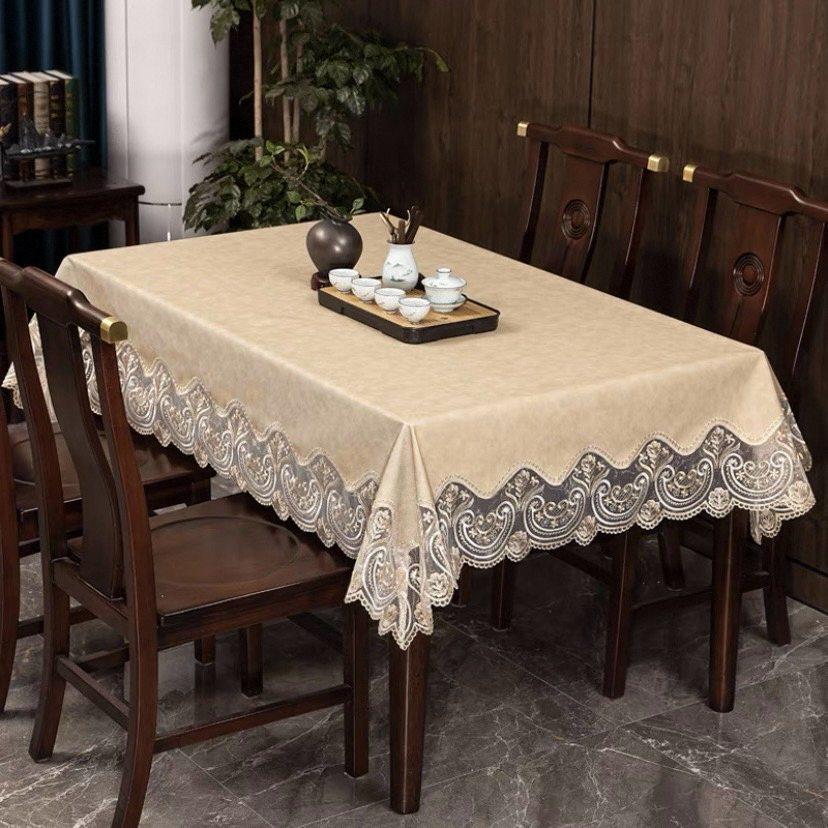 Кружевная скатерть из искусственной кожи, водонепроницаемая скатерть для прямоугольного обеденного стола, кухни, дня рождения, дорожка для стола, квадратная, устойчивая к пятнам