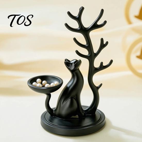 Gifts for Jewelry Lovers Cute Cat Tree Branch Organizer, 3D Printed Earring Bracelet Hair Minimalist Display Tie Storage Holder, Decorative