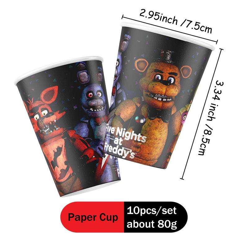 Декор для дня рождения Five Night At Freddys FNAF Тарелка Стаканчик Трубочка Скатерть для Мероприятий Одноразовая Посуда Баннер
