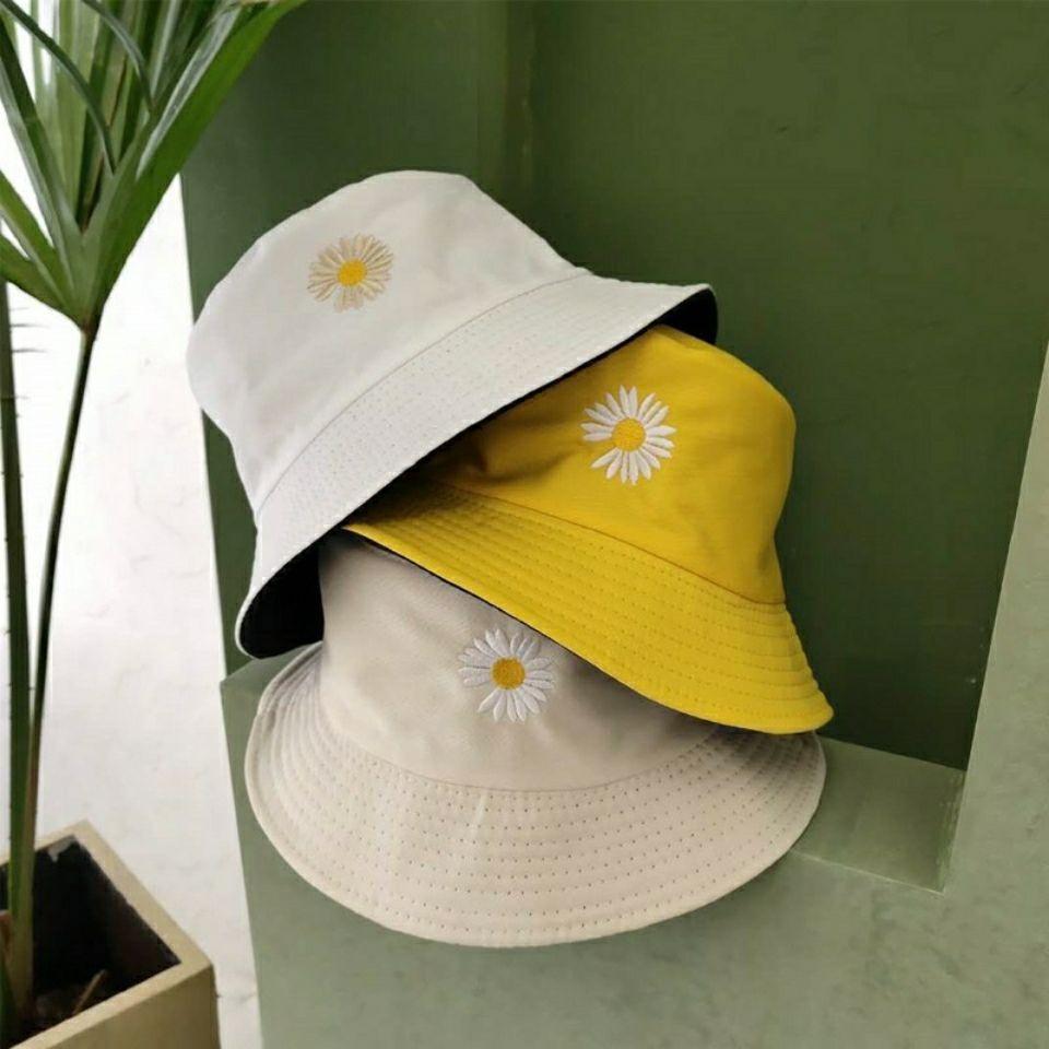 Embroidery Doublesided Magritte Bucket Cap Stylish Sun Protection Hat Fisherman