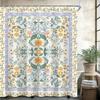 Boho Vintage Flower Shower Curtain Sets For Bathroom Retro Floral Shower Curtain Rustic Country Polyester Bathtub Curtain