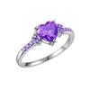 2026 Natural Amethyst Zircon Silver Ring Fashion Wedding Heart Ring Jewelry Women