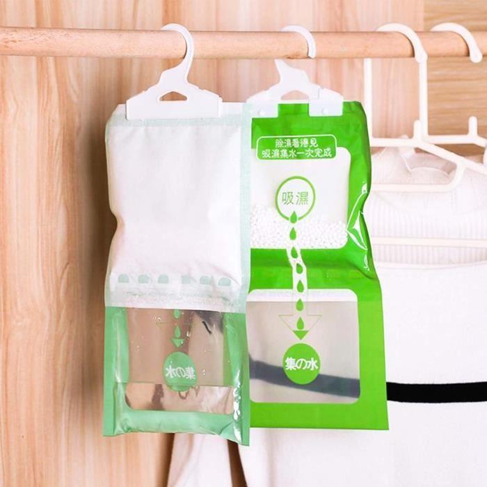 Déshumidificateur suspendu TRAHOO pour placard - Sachets anti-humidité - Grande capacité d'absorption d'eau