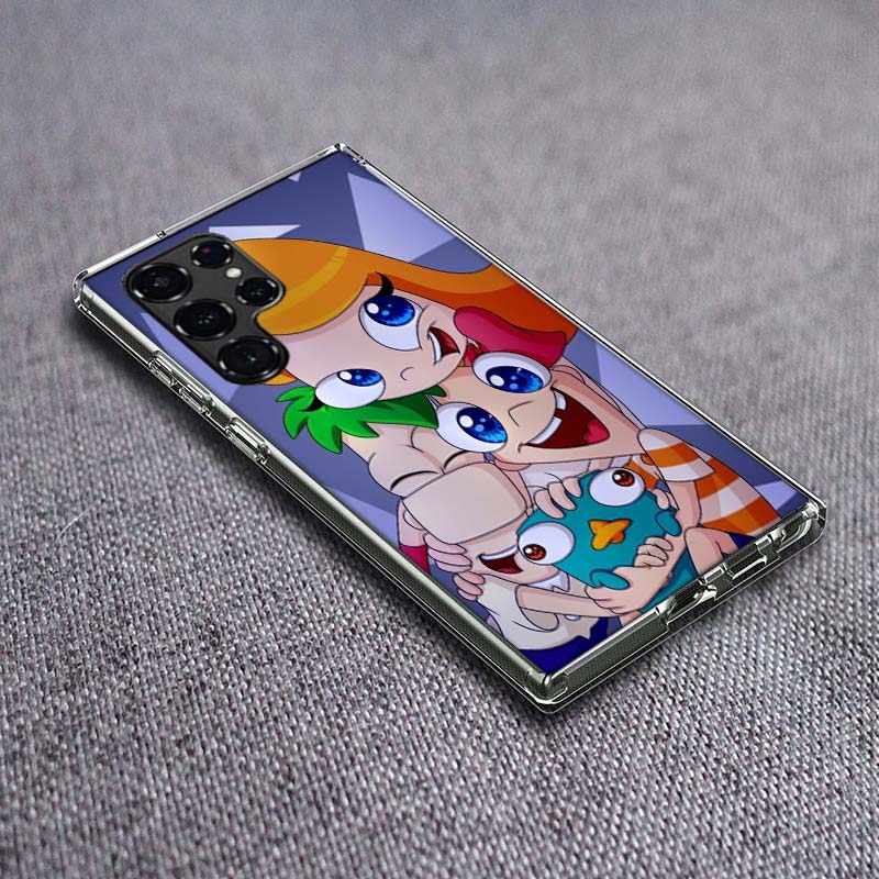 Мультяшный утконос Перри Чехол для телефона Samsung Galaxy S24 S23 S21 S20 FE S22 S26 Ultra S25 Edge S10 Plus Прозрачный ТПУ Чехол