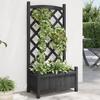 VidaXL Planter with Black Trellis Solid Fir Wood 365487