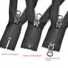 Двойное открытие Нет. 5 черных смоляных молний для пуховиков, доступные длины от 15 до 100 см.