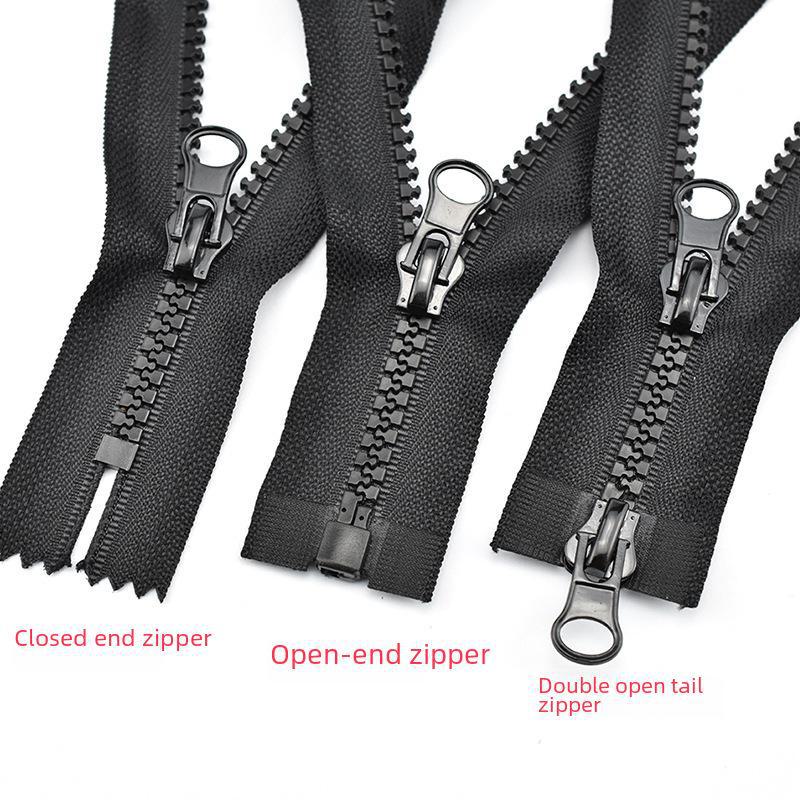 Двойное открытие Нет. 5 черных смоляных молний для пуховиков, доступные длины от 15 до 100 см.