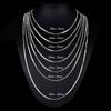 7 Sizes Available Real Pure 925 Sterling Silver Box Chain Necklace Women Men Jewelry Heavy Kolye Collares 35 /40 /45 /50 /55 /60 /80cm