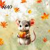 Decorative Seasonal Glass Stickers 2Pcs Fall Cartoon Static Window Clings, Cute Bunny & Mouse Stickers, No?Glue Easy Peel Stick PVC Decals,