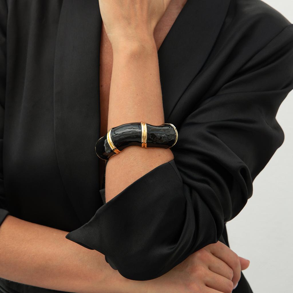 Ретро эмаль капает масло открытые массивные открытые браслеты для женщин панк нерегулярные акриловые смолы бамбуковые наборные браслеты манжеты для пары геометрические украшения для рук