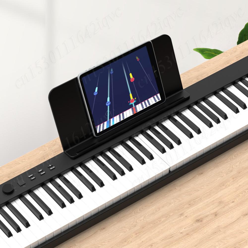 Folding Piano 88 Key Keyboard with BT MIDI Portable Electric Keyboard Digital Piano with Sheet Music Stand Pedal and Piano Bag