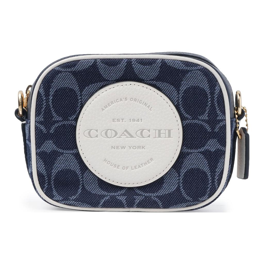 Coach Мини Сумка-камера Dempsey из Денима Signature Crossbody Повседневная C4583-IMDEI