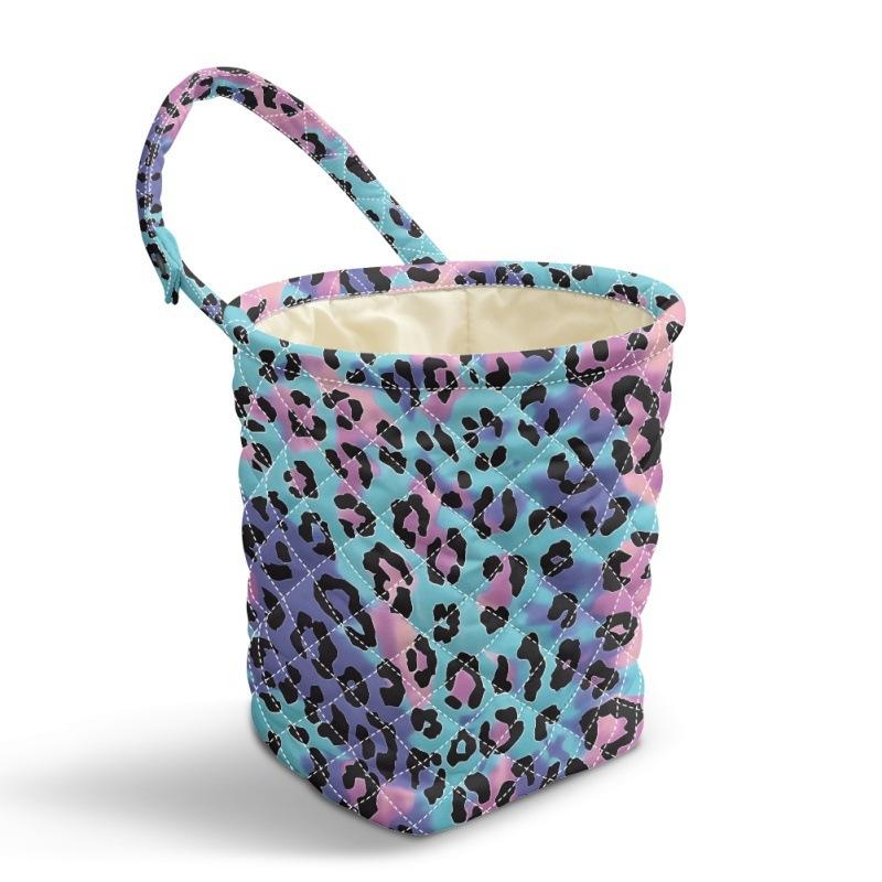 Car Trash Can Creative Multi-Functional Hanging Leopard Print Car Storage Bucket Umbrella Storage